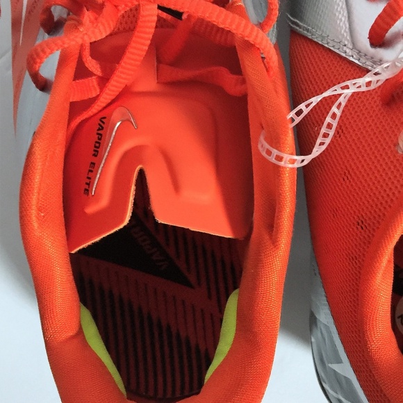 Nike Orange Silver Hyperfuse Football Cleats 14.5 - Picture 6 of 8